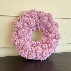Dusty Pink Pom-Pom Holiday Wreath